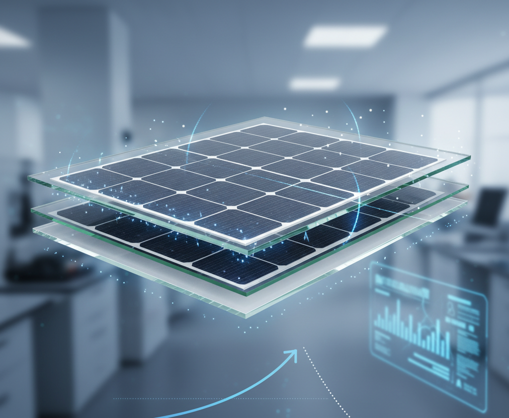 Technical advantage of bifacial solar panels