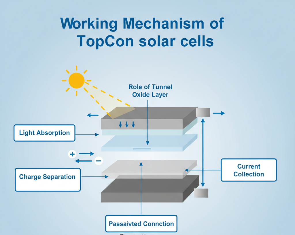 Working Mechanism of TopCon solar cells