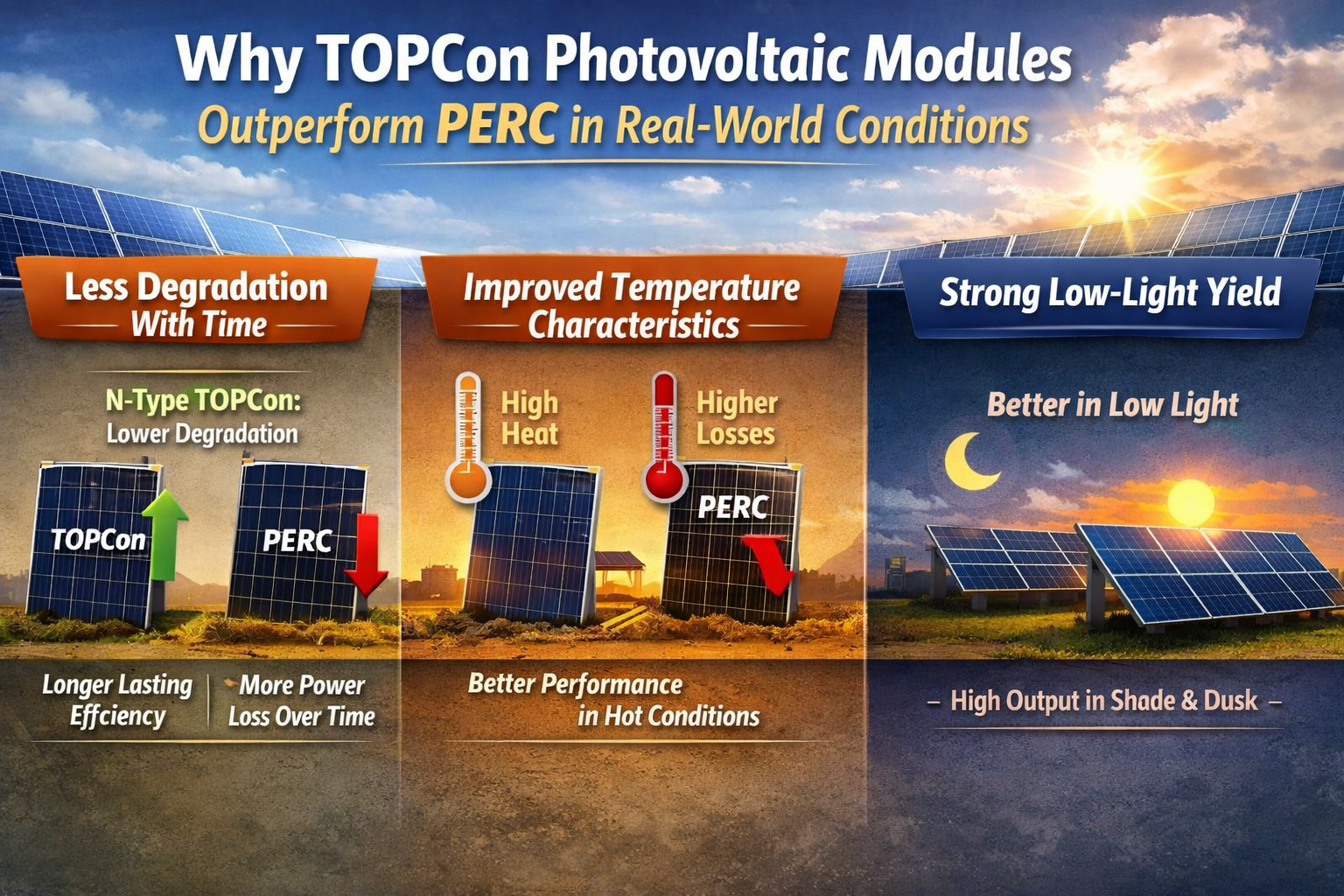 TOPCon Photovoltaic Modules Outperform PERC
