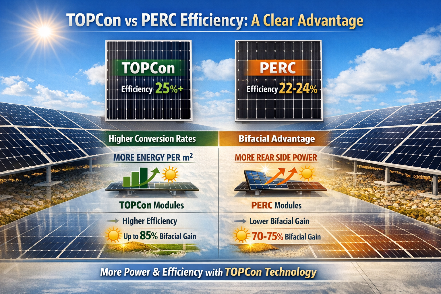 ToPCon vs PERC Efficiency